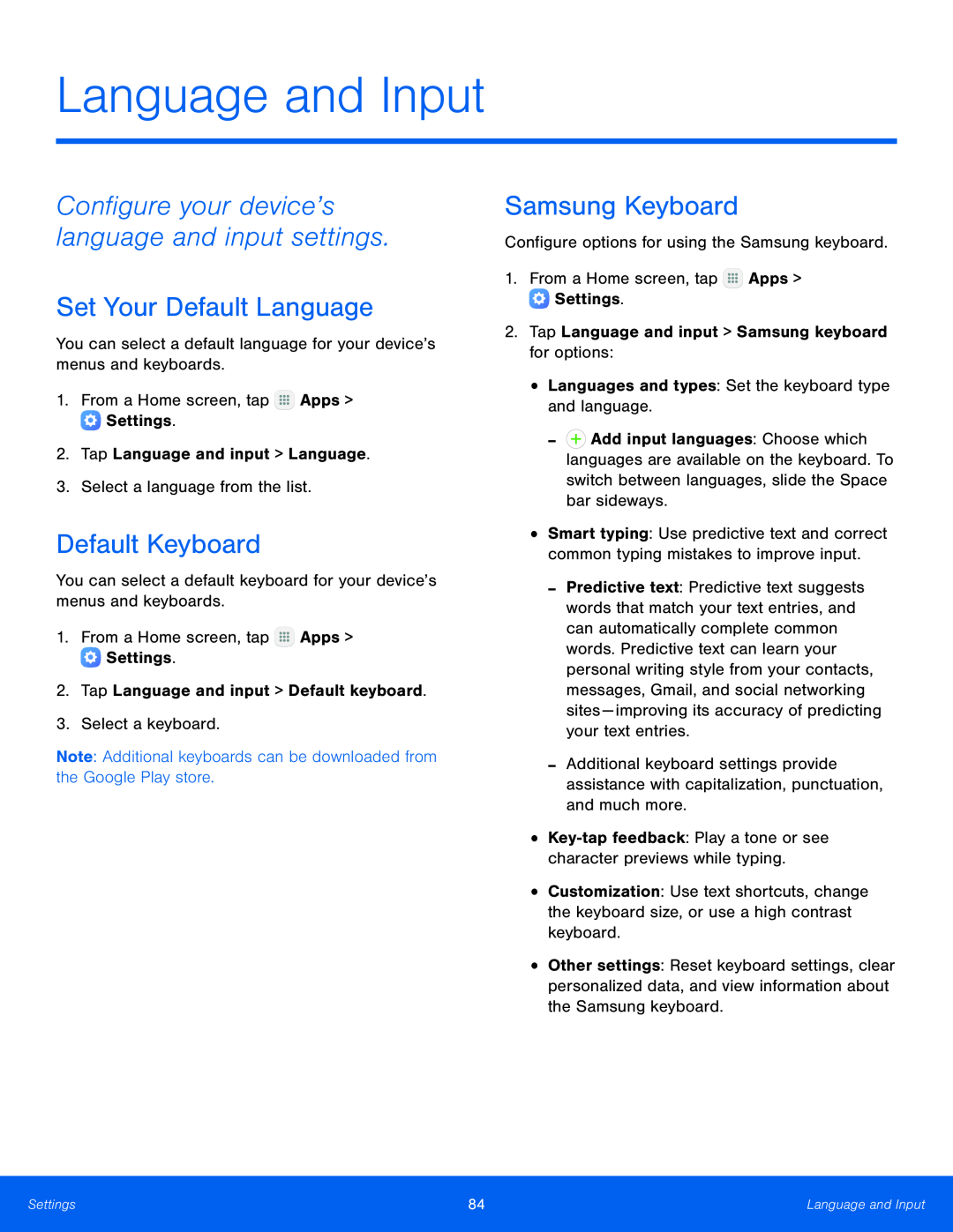 Default Keyboard Galaxy Tab E 9.6 Wi-Fi