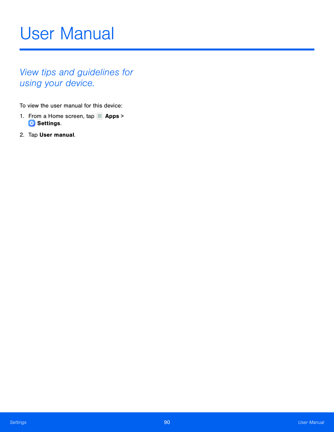 View tips and guidelines for using your device Galaxy Tab E 9.6 Wi-Fi