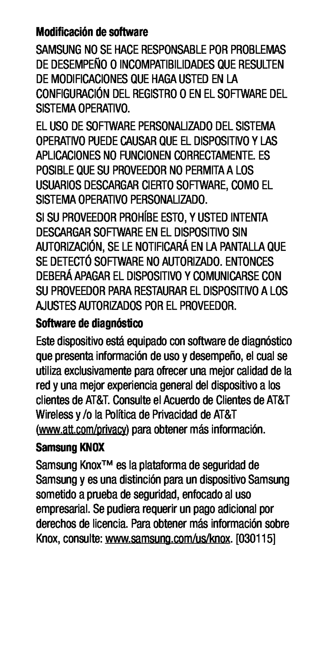 Software de diagnóstico Galaxy Tab E 8.0 AT&T