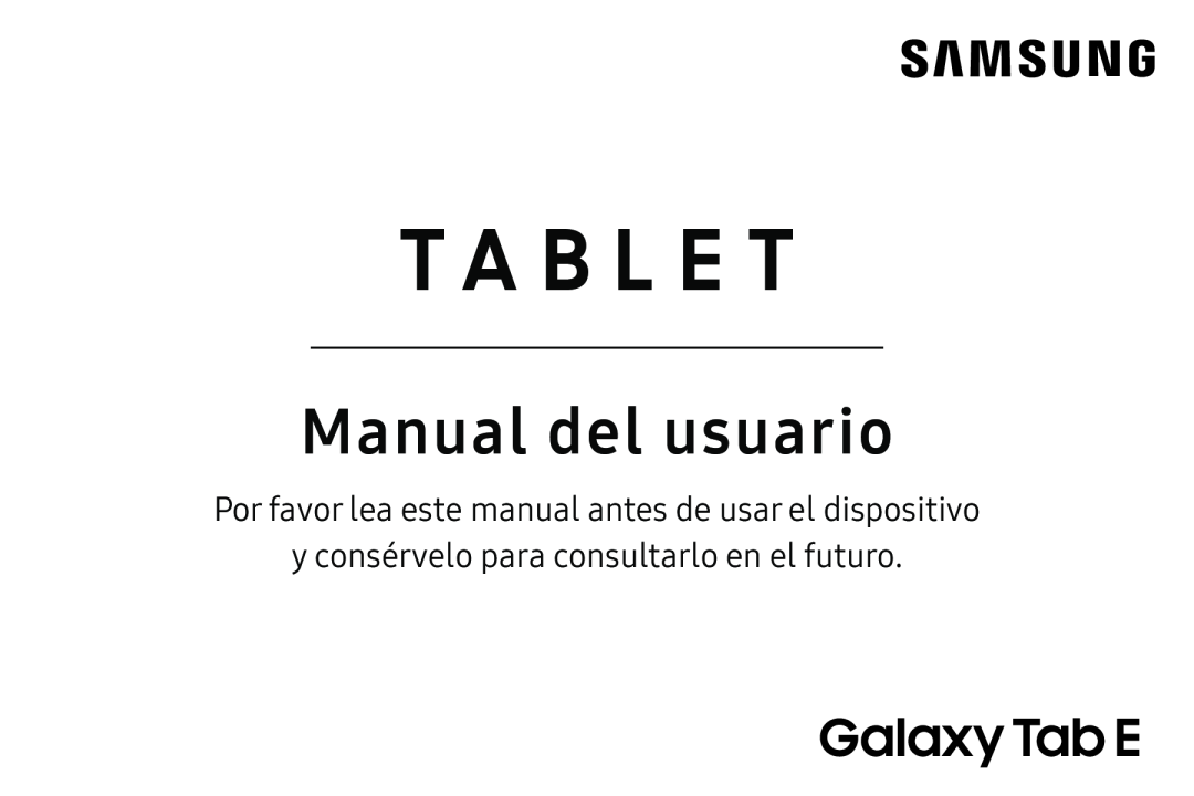 Manual del usuario Galaxy Tab E 8.0 AT&T