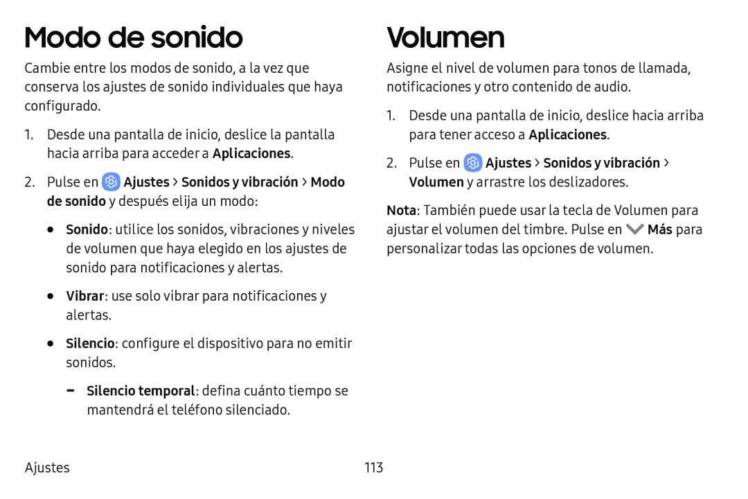 Modo de sonido Galaxy Tab E 8.0 AT&T