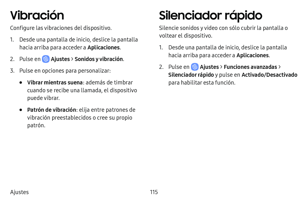 Vibración Silenciador rápido