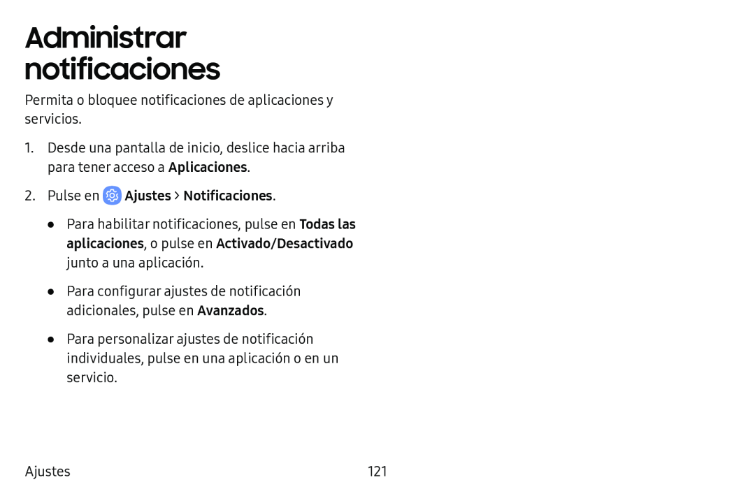 Administrar notificaciones