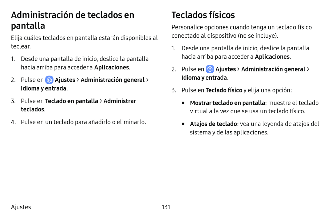 Administración de teclados en pantalla Galaxy Tab E 8.0 AT&T