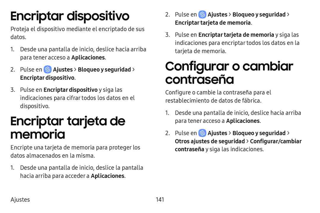 Encriptar dispositivo Encriptar tarjeta de memoria