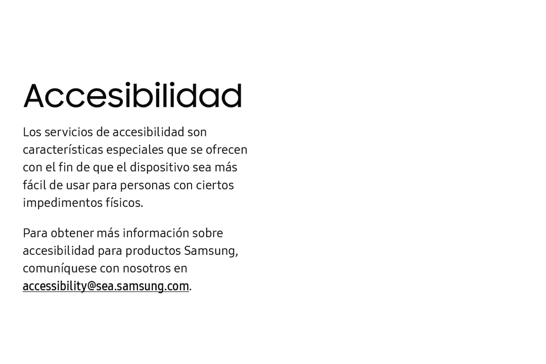 accessibility@sea.samsung.com Accesibilidad