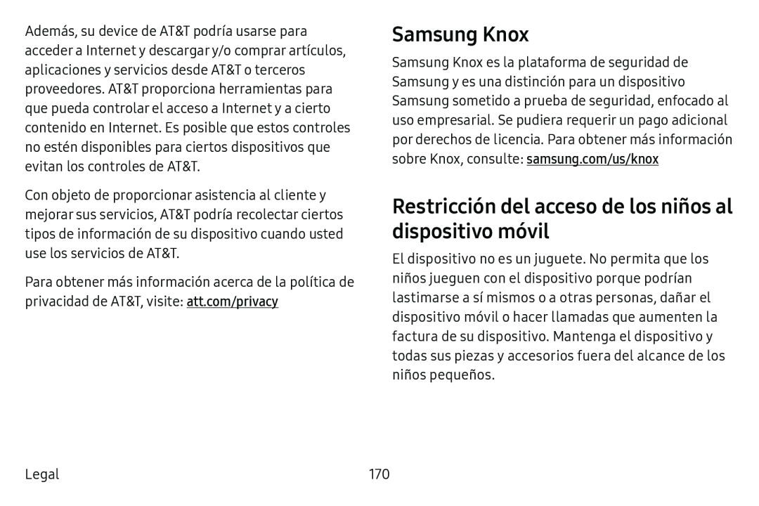 Samsung Knox Restricción del acceso de los niños al dispositivo móvil