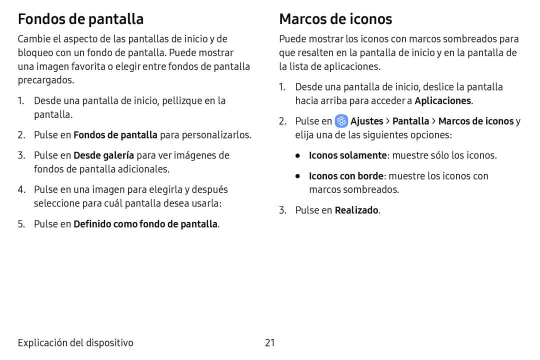 Fondos de pantalla Marcos de iconos