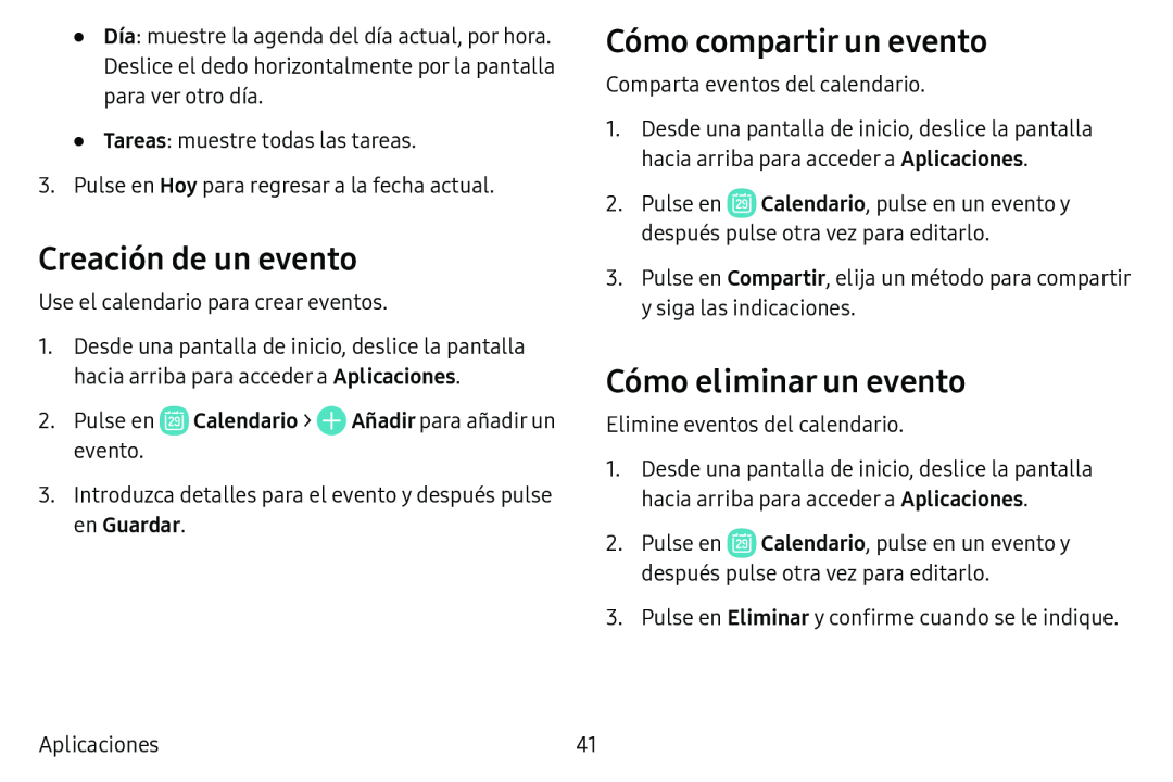 Creación de un evento Cómo compartir un evento