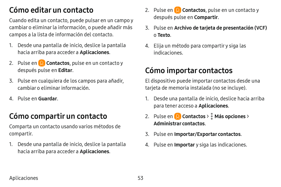 Cómo editar un contacto Cómo compartir un contacto