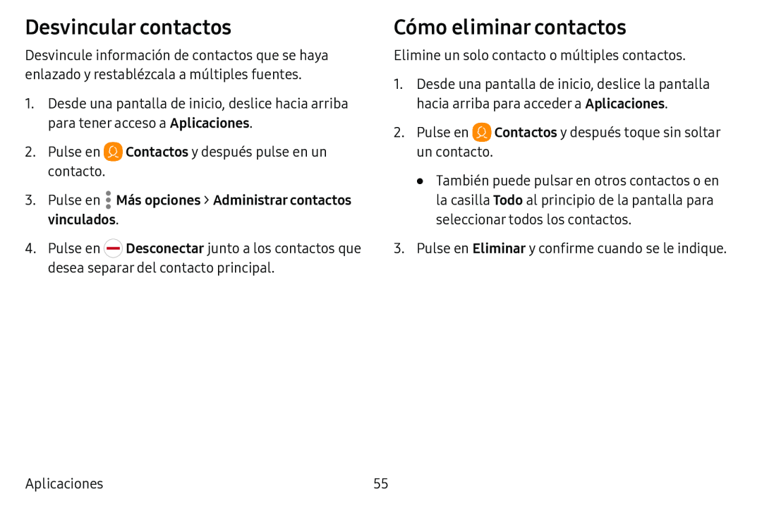 Desvincular contactos Cómo eliminar contactos