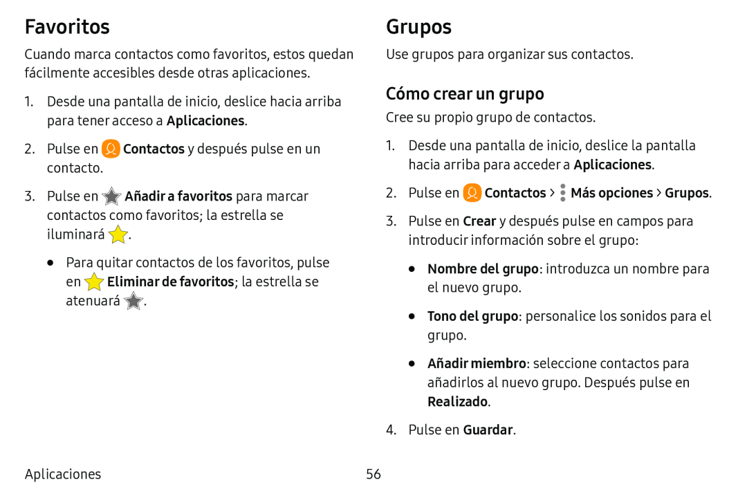 Cómo crear un grupo Favoritos