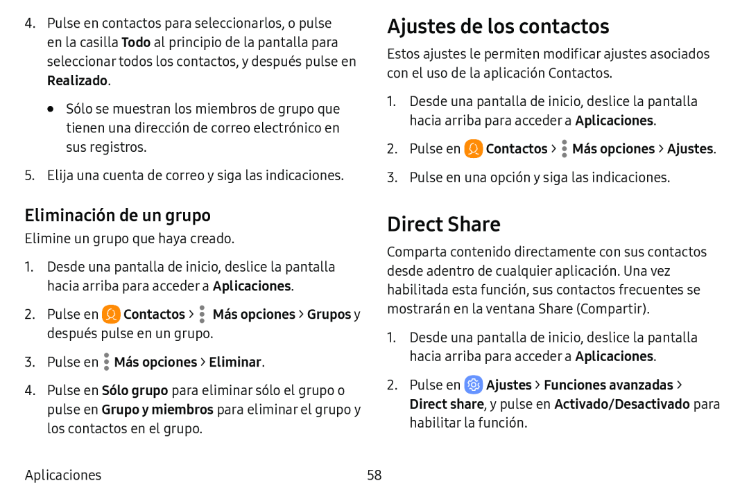 Eliminación de un grupo Galaxy Tab E 8.0 AT&T