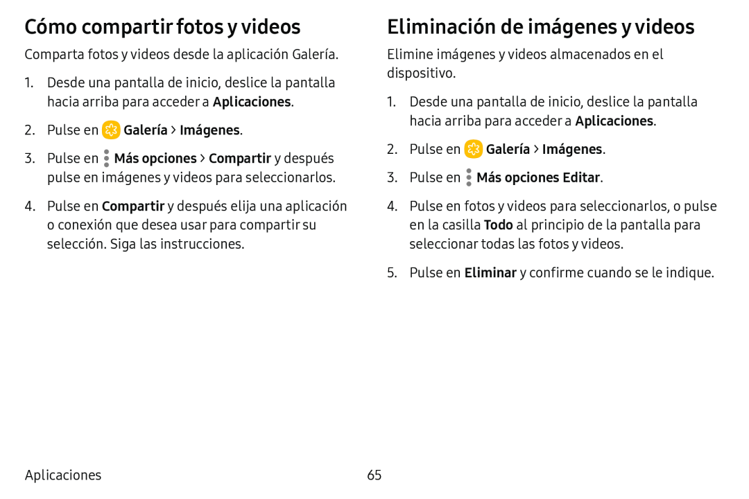 Eliminación de imágenes y videos Galaxy Tab E 8.0 AT&T