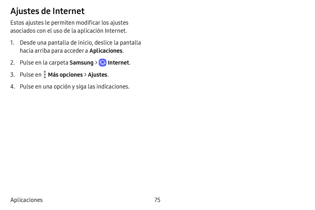 Ajustes de Internet