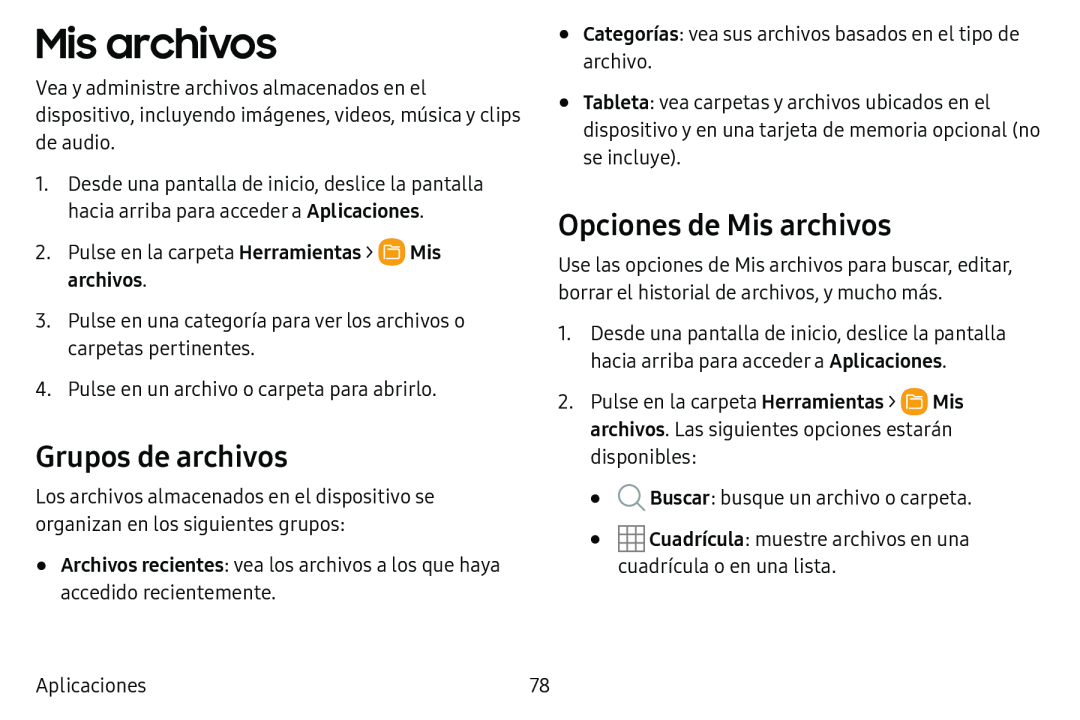 Mis archivos Galaxy Tab E 8.0 AT&T