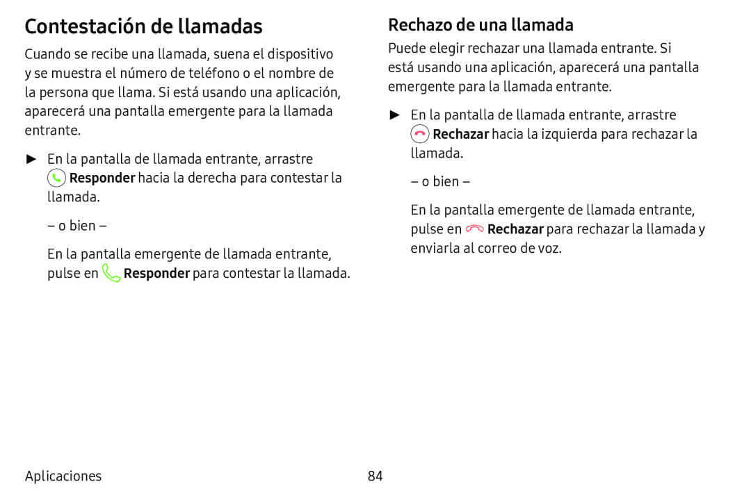 Contestación de llamadas Galaxy Tab E 8.0 AT&T