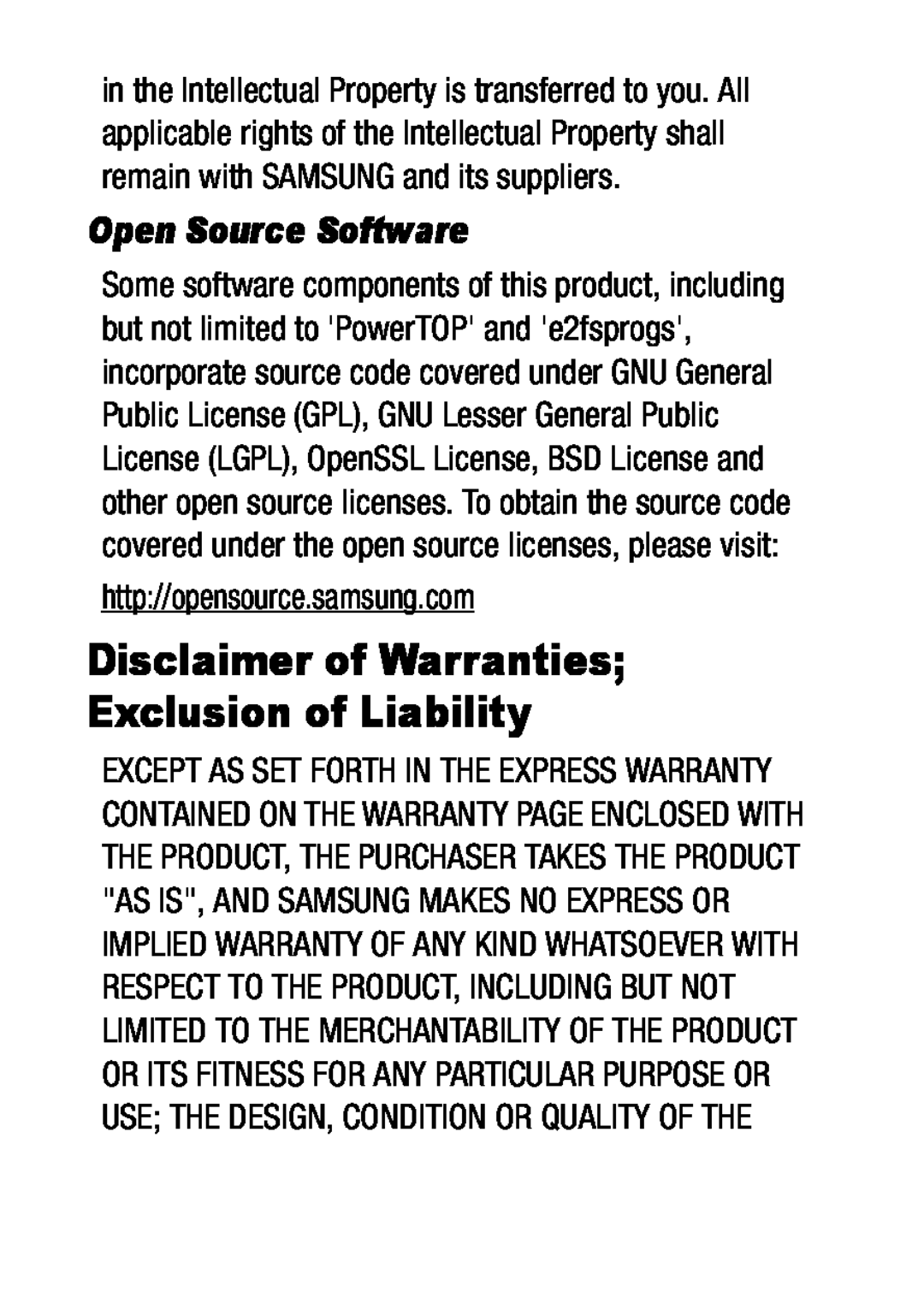 Disclaimer of Warranties; Exclusion of Liability Galaxy Tab E 8.0 Verizon
