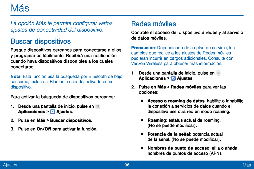 Buscar dispositivos Redes móviles