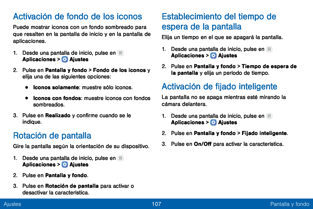 Activación de fijado inteligente Galaxy Tab E 8.0 Verizon