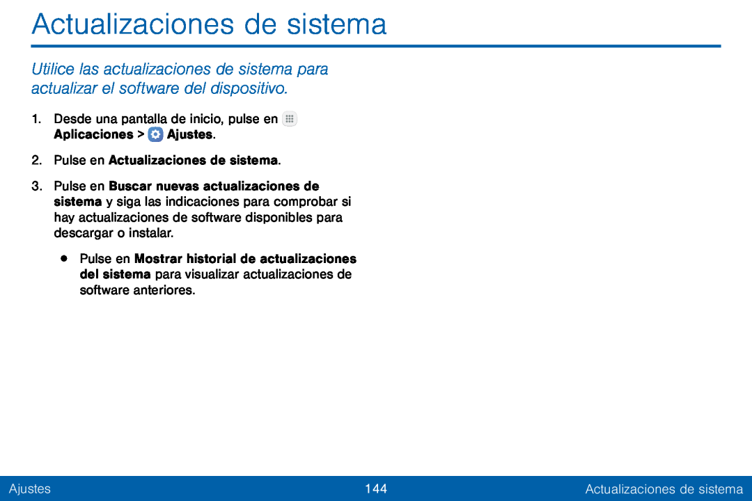 Actualizaciones de sistema