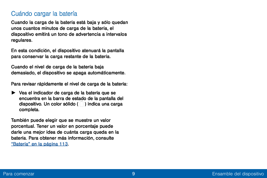 Cuándo cargar la batería Galaxy Tab E 8.0 Verizon