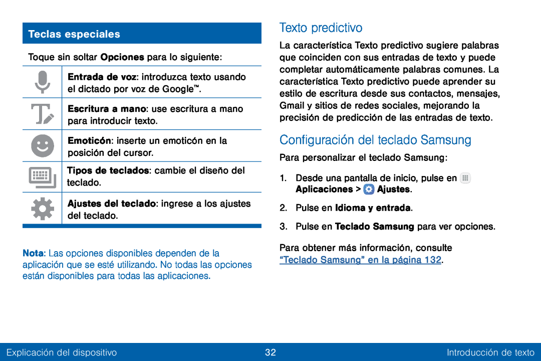 Texto predictivo Configuración del teclado Samsung