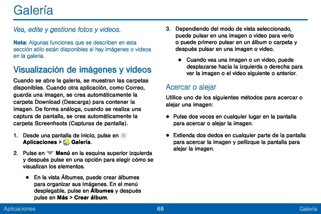 Vea, edite y gestione fotos y videos Galaxy Tab E 8.0 Verizon