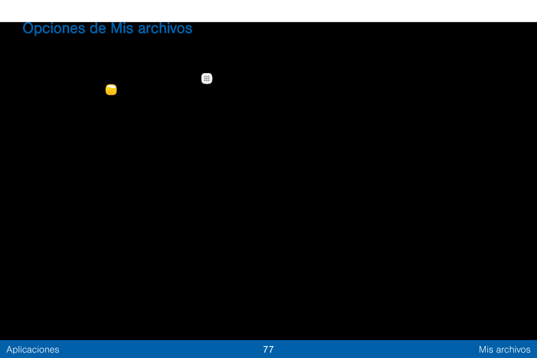Opciones de Mis archivos Galaxy Tab E 8.0 Verizon