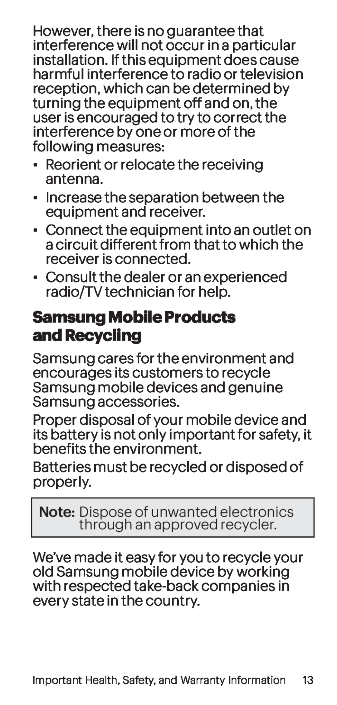 Samsung Mobile Products and Recycling