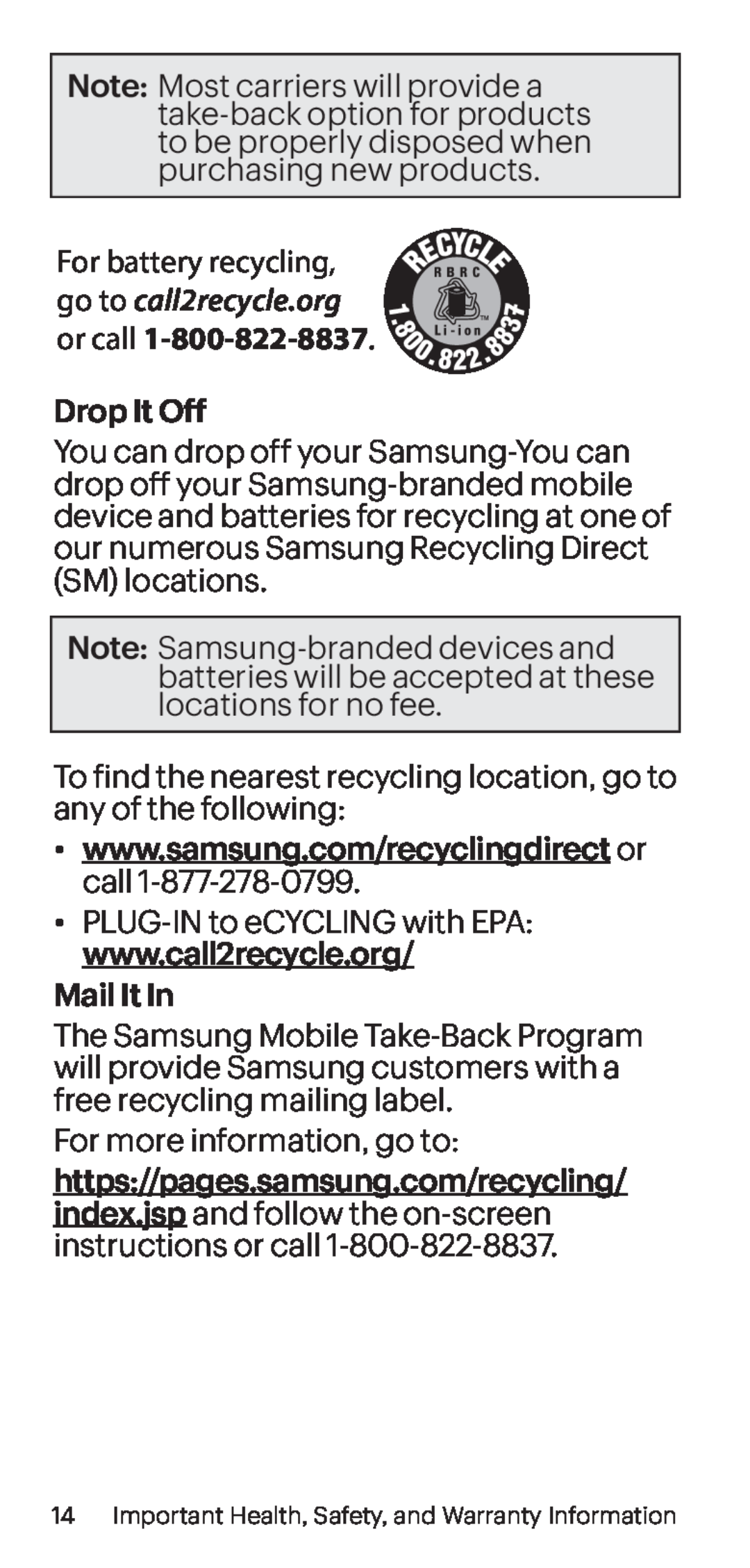 call2recycle.org Galaxy Tab E 8.0 Sprint