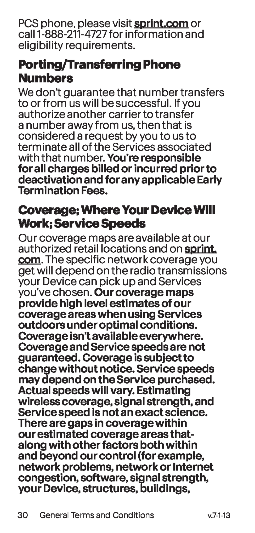 Porting/Transferring Phone Numbers Coverage; Where Your Device Will Work; Service Speeds