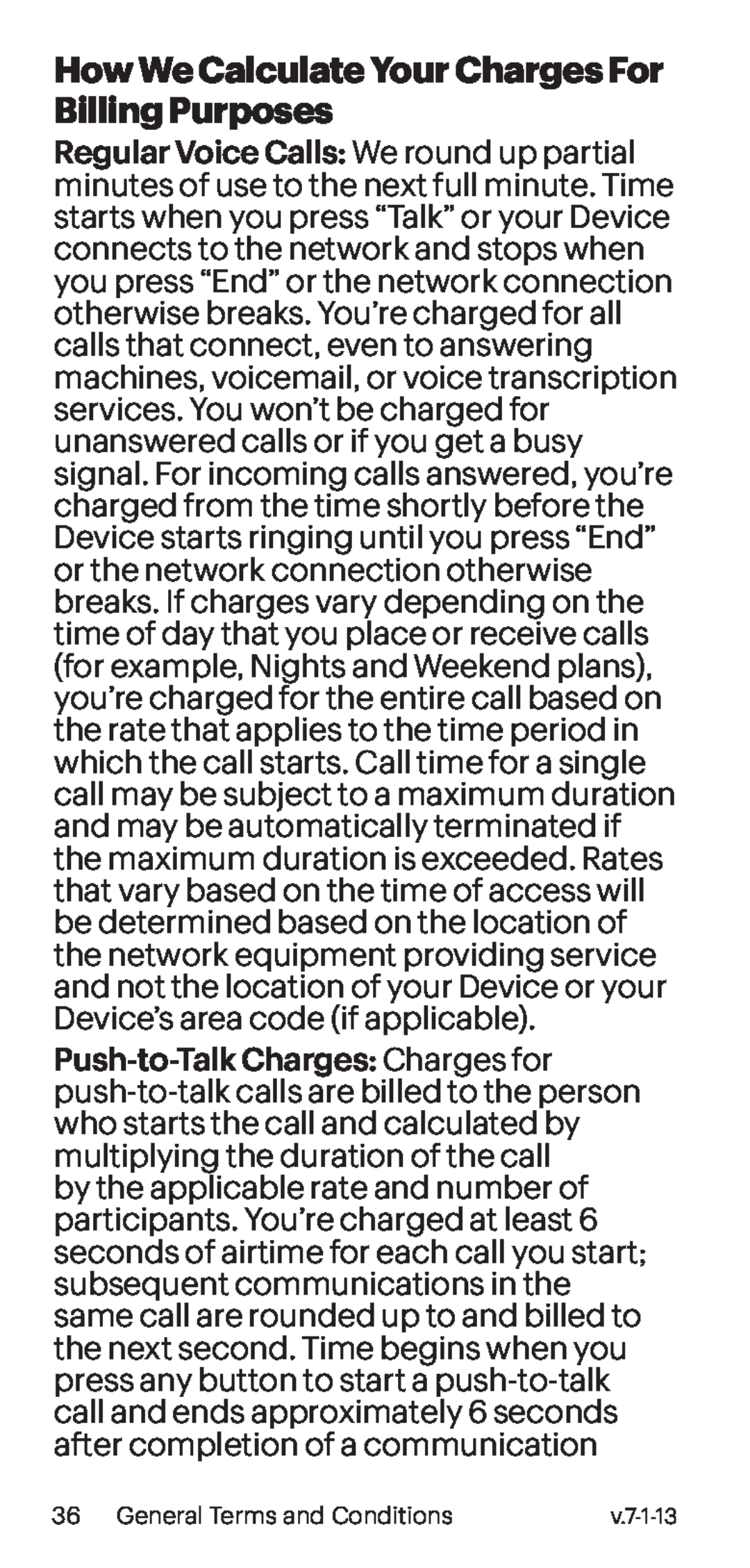 How We Calculate Your Charges For Billing Purposes