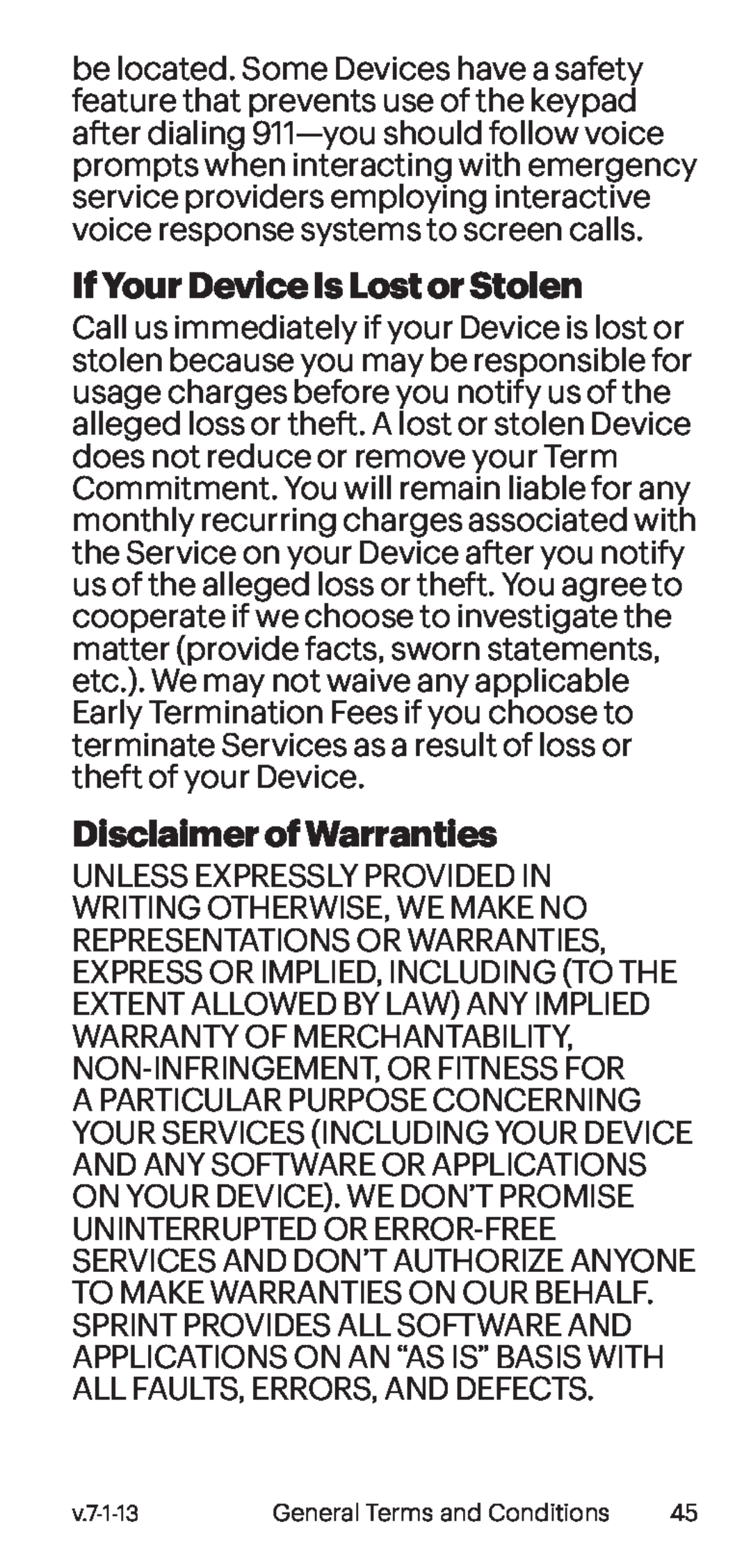 Disclaimer of Warranties Galaxy Tab E 8.0 Sprint