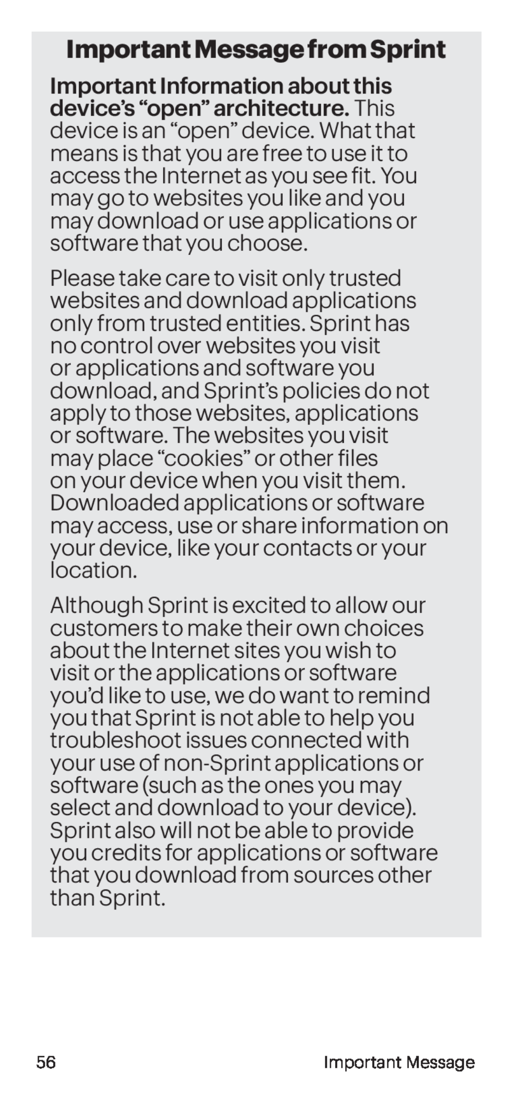 Important Message from Sprint