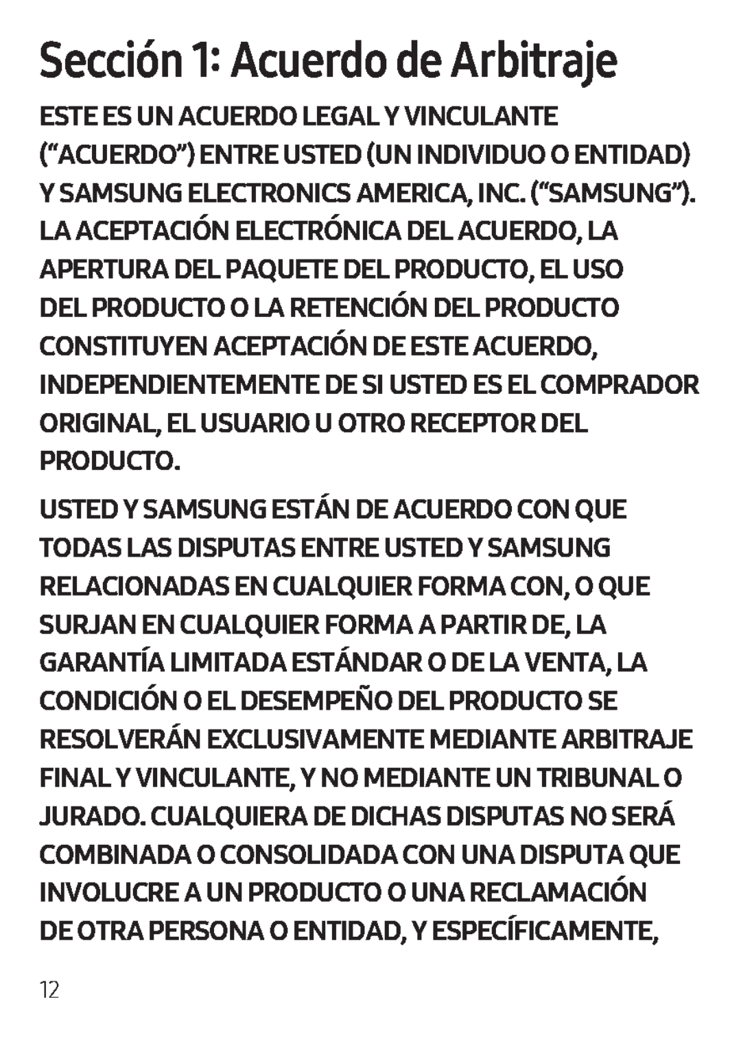 Sección 1: Acuerdo de Arbitraje Galaxy Tab E 8.0 T-Mobile