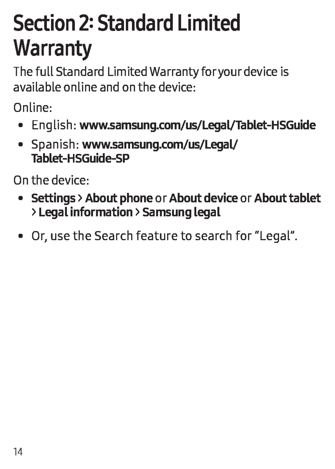 Section 2: Standard Limited Galaxy Tab E 8.0 US Cellular