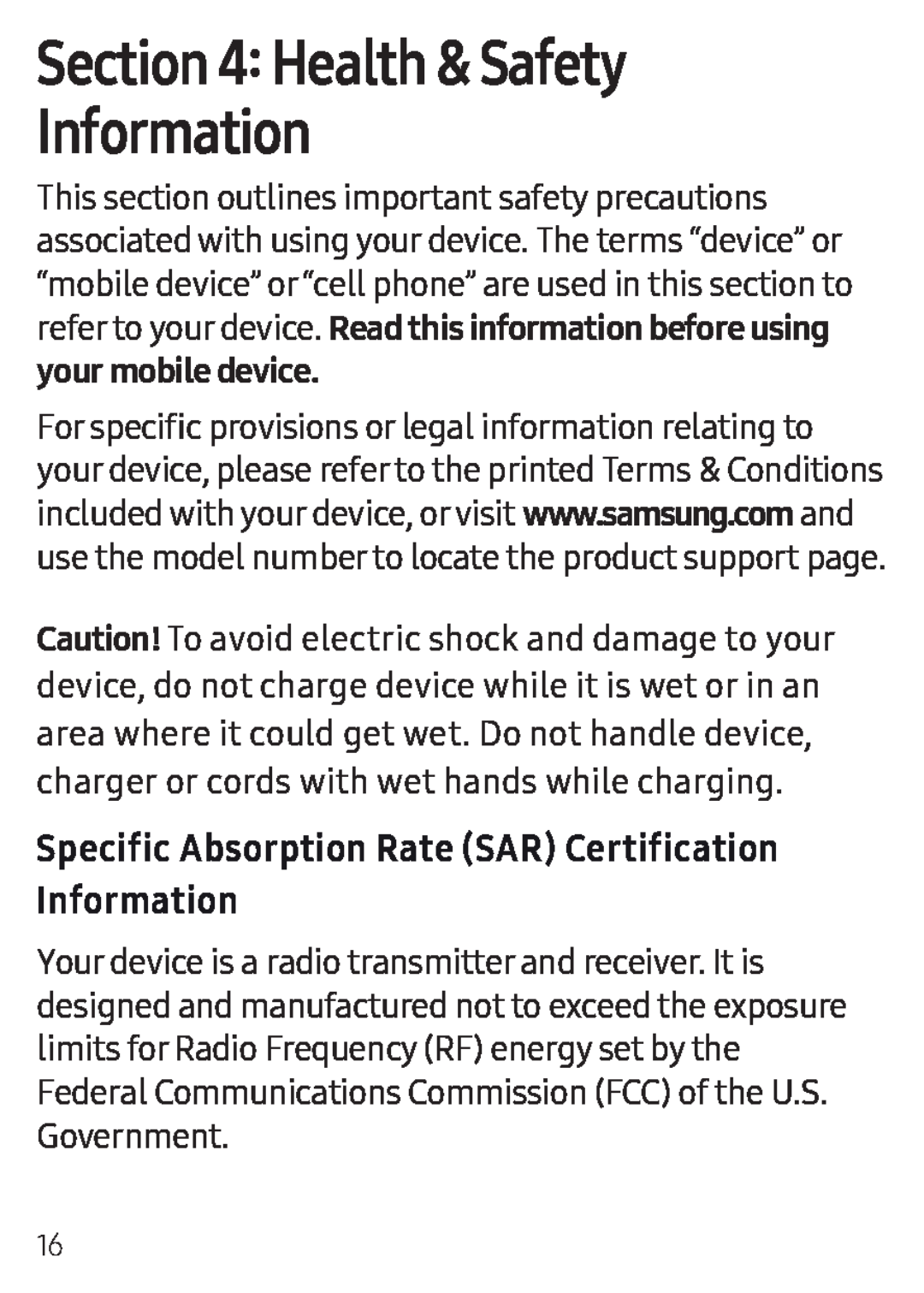 Section 4: Health & Safety Galaxy Tab E 8.0 US Cellular