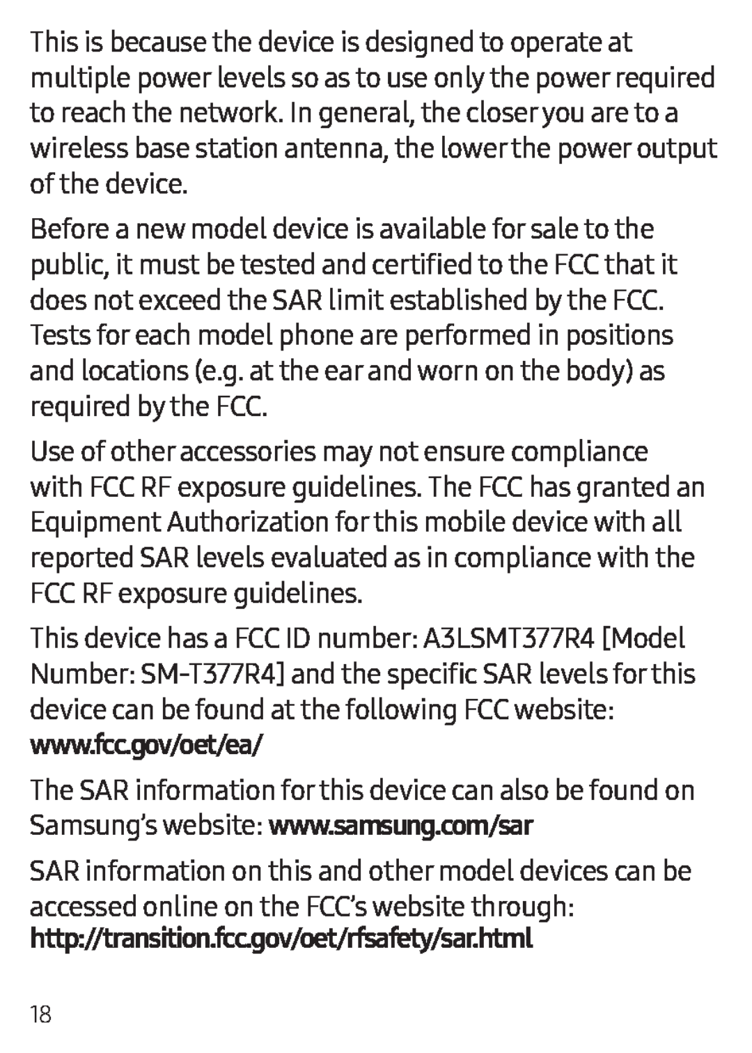 www.samsung.com/sar Galaxy Tab E 8.0 US Cellular