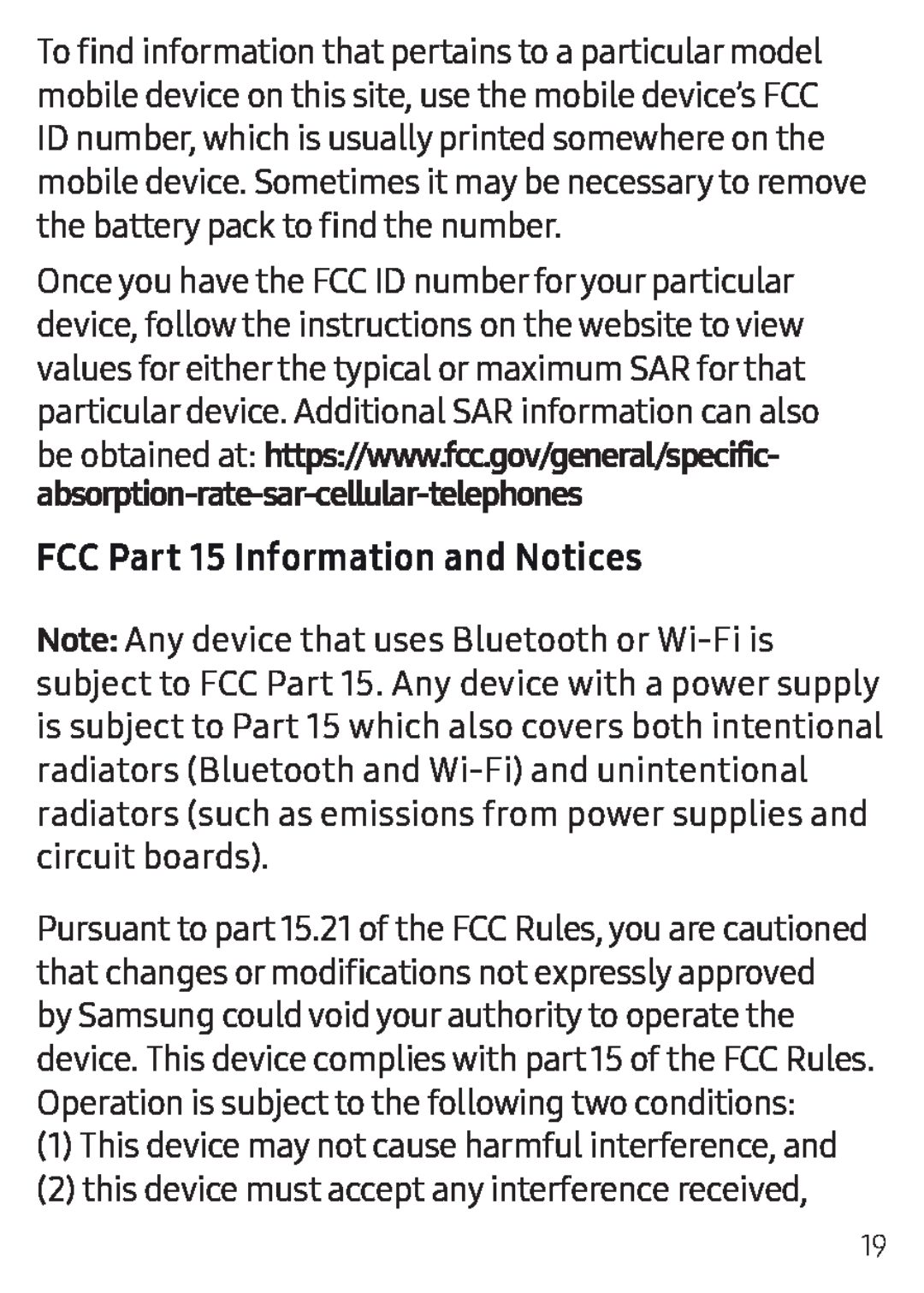 FCC Part 15 Information and Notices