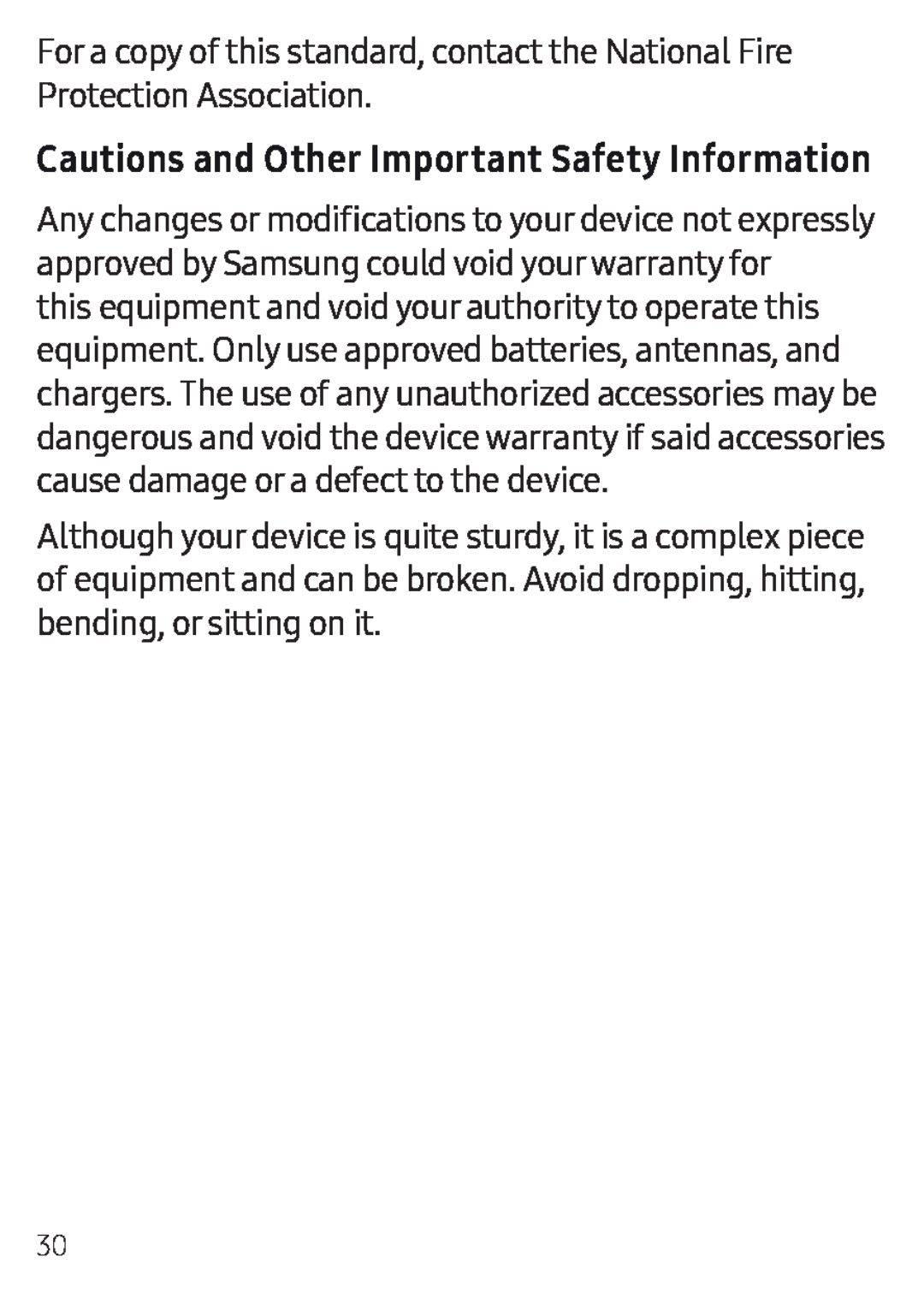 Cautions and Other Important Safety Information Galaxy Tab E 8.0 US Cellular