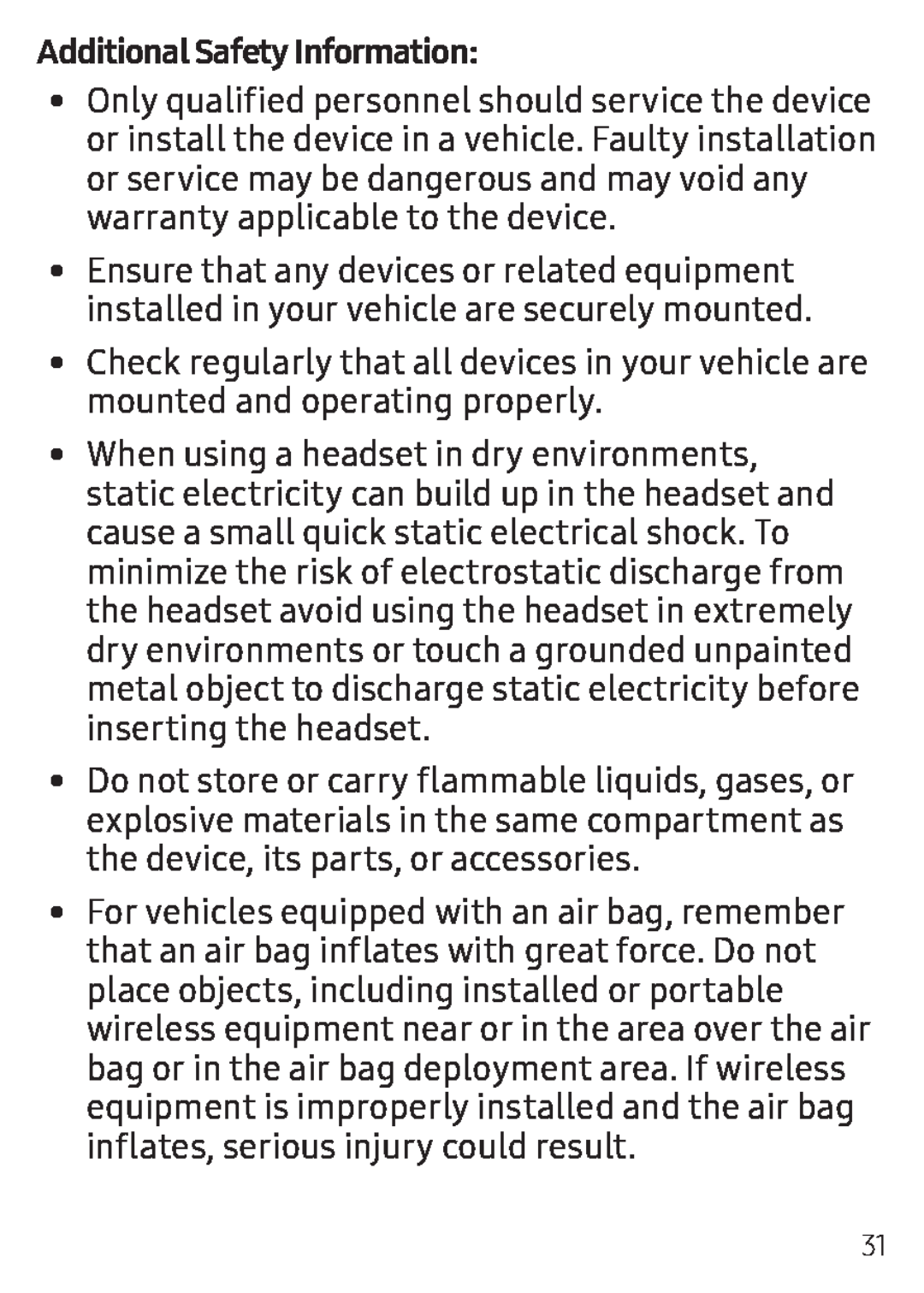 Additional Safety Information: Galaxy Tab E 8.0 US Cellular