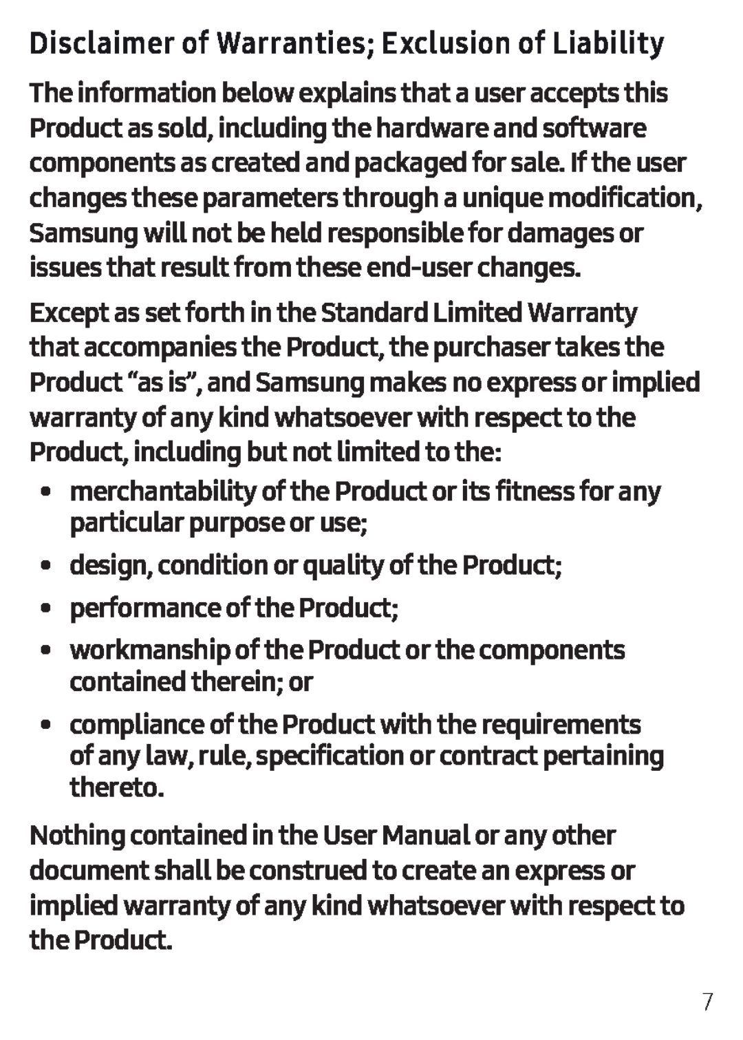 Disclaimer of Warranties; Exclusion of Liability Galaxy Tab E 8.0 US Cellular