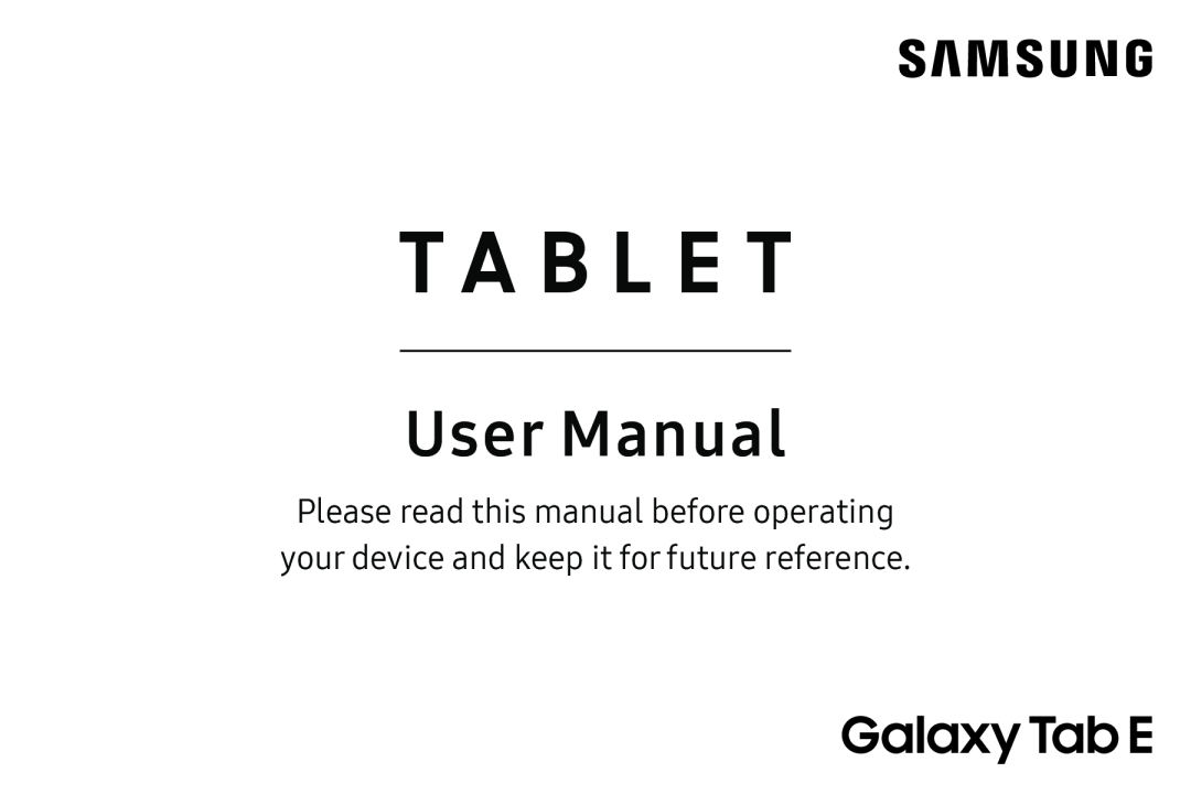 User Manual Galaxy Tab E 8.0 US Cellular