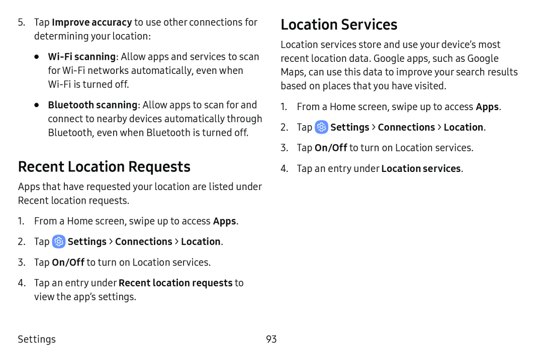 Location Services Galaxy Tab E 8.0 US Cellular