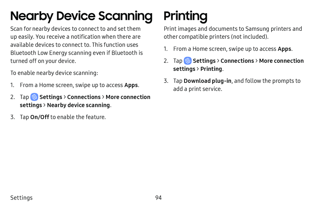 Nearby Device Scanning Printing