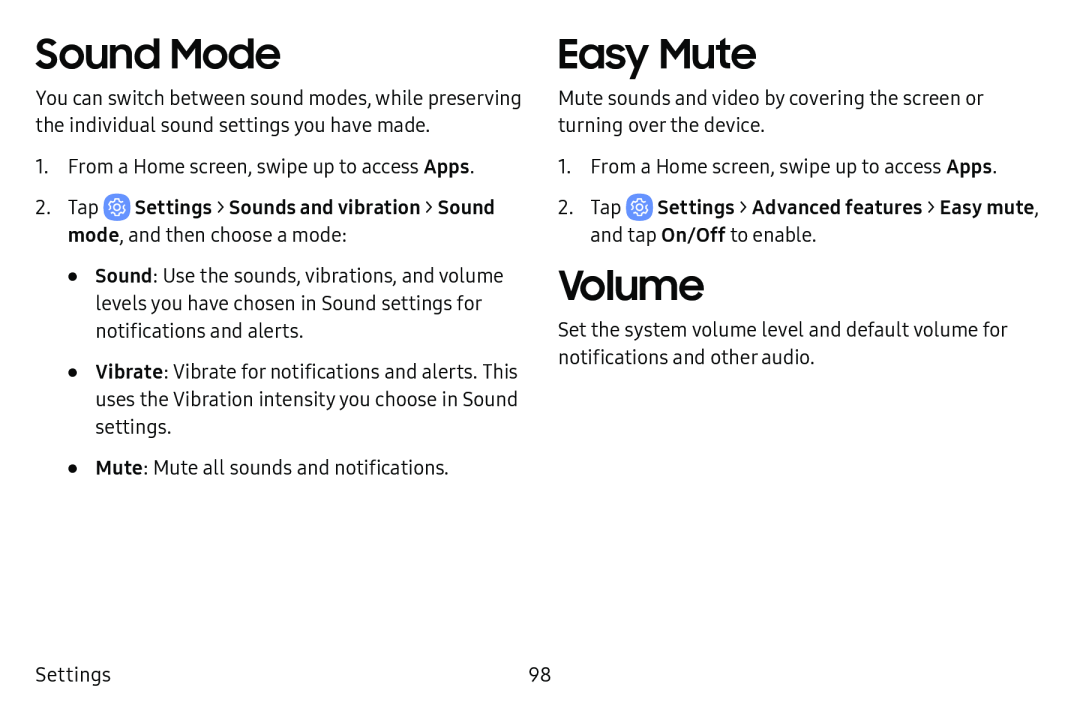 Sound Mode Easy Mute