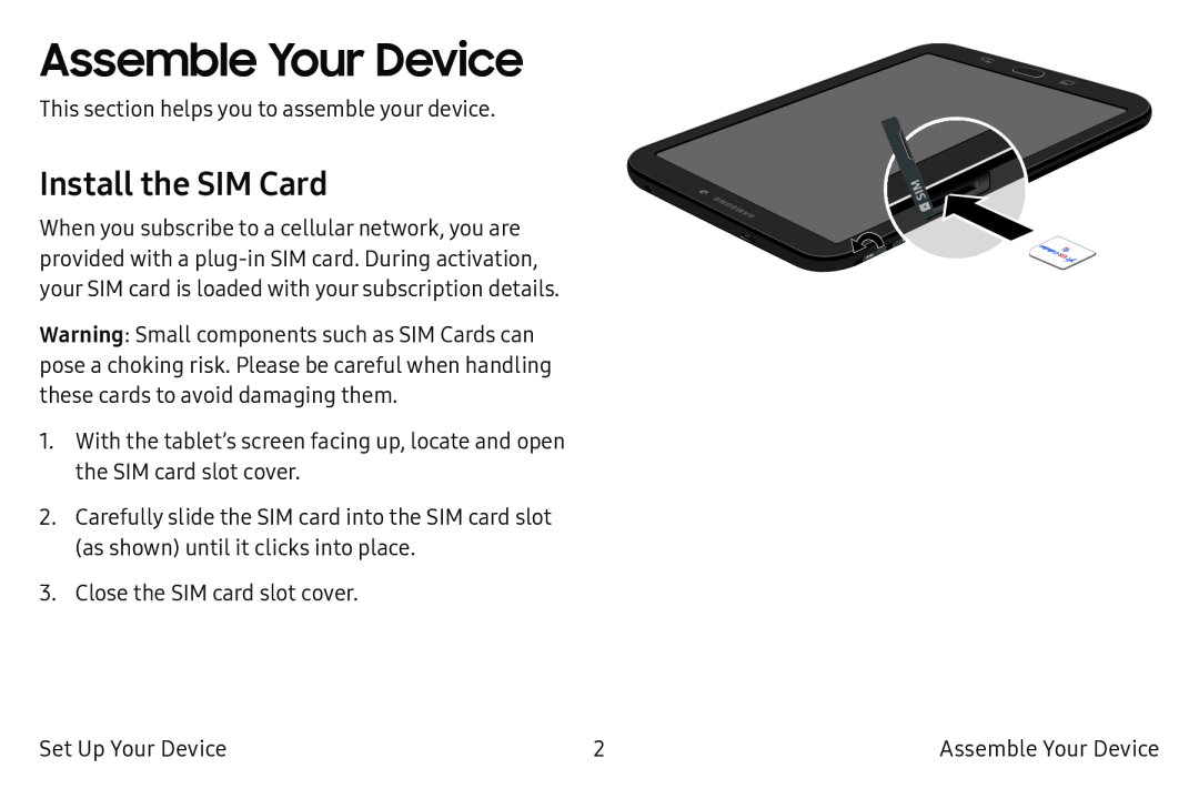 Install the SIM Card Galaxy Tab E 8.0 US Cellular