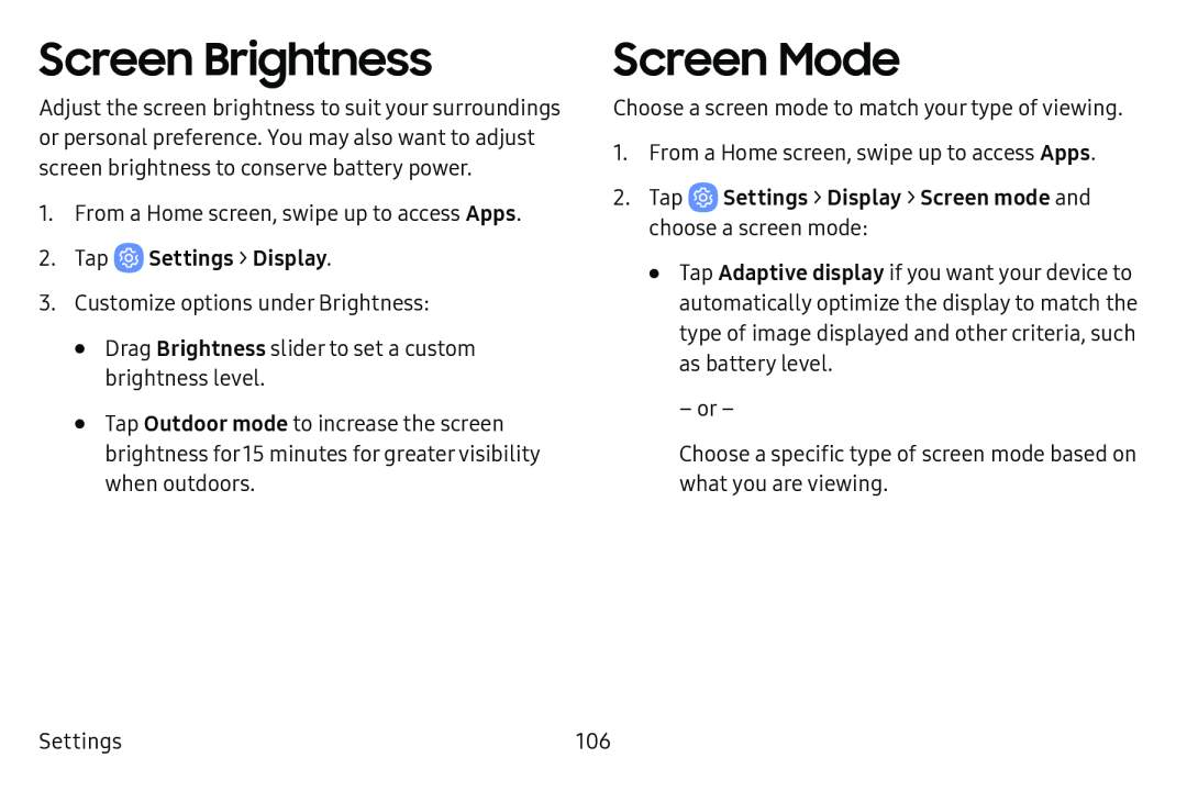 Screen Mode Galaxy Tab E 8.0 US Cellular