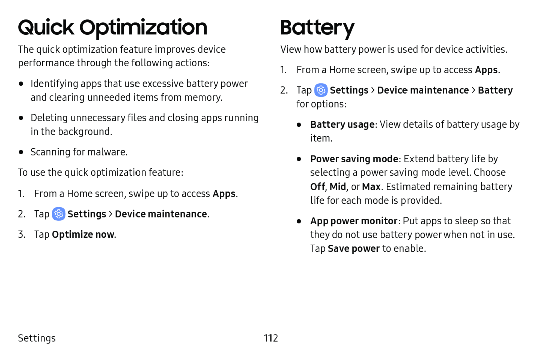 Quick Optimization Battery